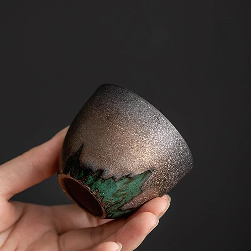 Gilt Ceramic Teacup Tea Cup Japanese Kung Fu Tea Set Ceramic and Pottery Household Retro Master Cup Teaware Kitchen Dining Bar