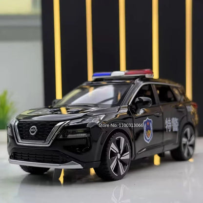 1:32 Scale Nissan X-TRAIL Models Toys Police Cars Alloy 6 Doors Opened Miniature Vehicles Pull Back Car Toy Children's Day Gifts