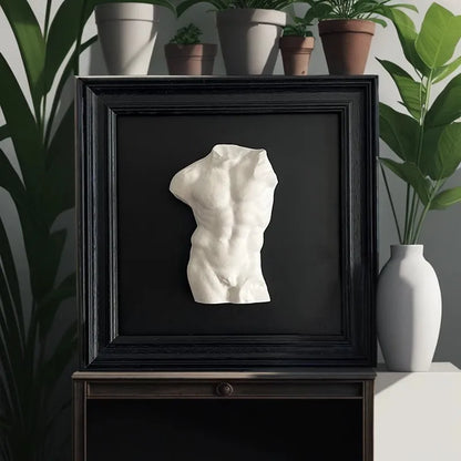 Retro Roman Torso Sculpture Three-Dimensional Relief Modern Minimalist Decorative Painting Desktop Photo Frame Ornament Gift