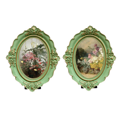 Picture Frame Oval Vintage Photo Frame for Table Wall Hanging Home Decor