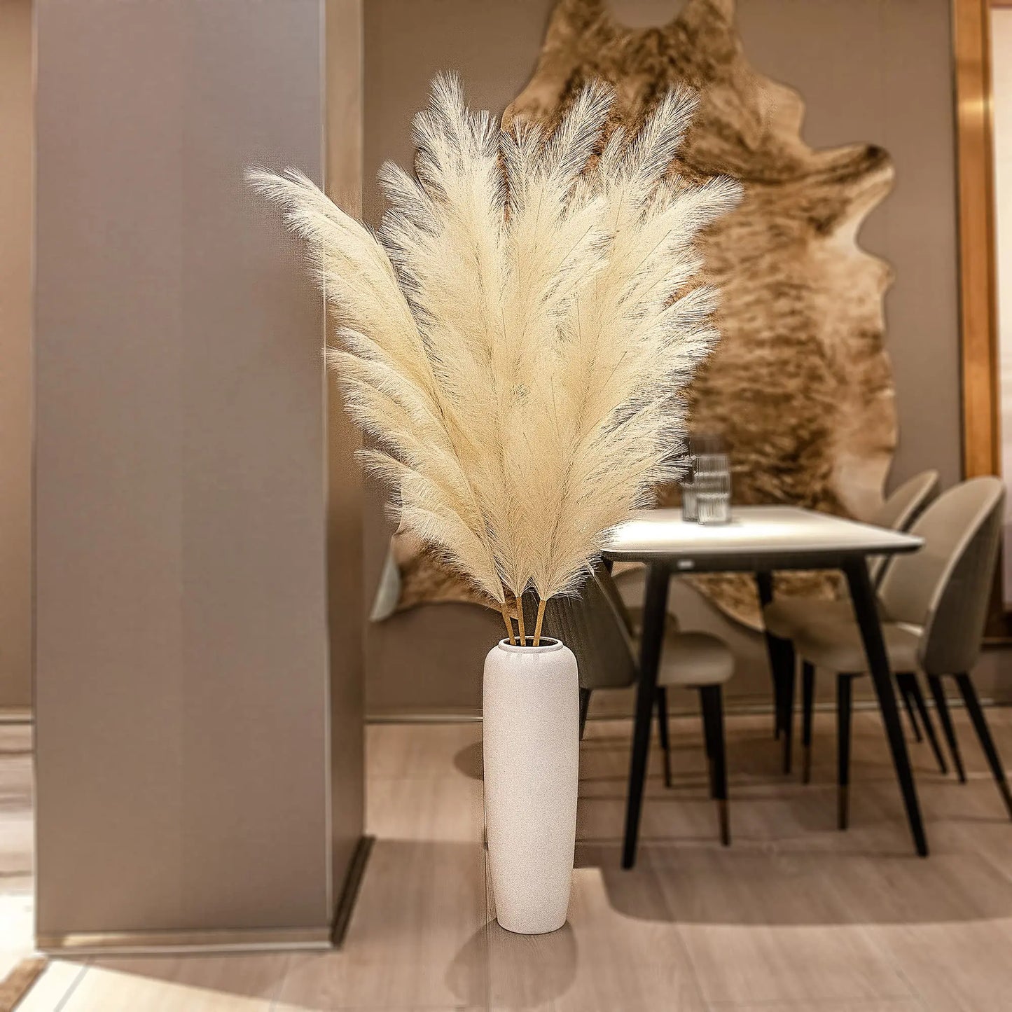 110cm Large Artificial Pampas Grass Fluffy Faux Pampas Grass For Vase Home Wedding Boho Decor Fake Flowers Plants for Decoration