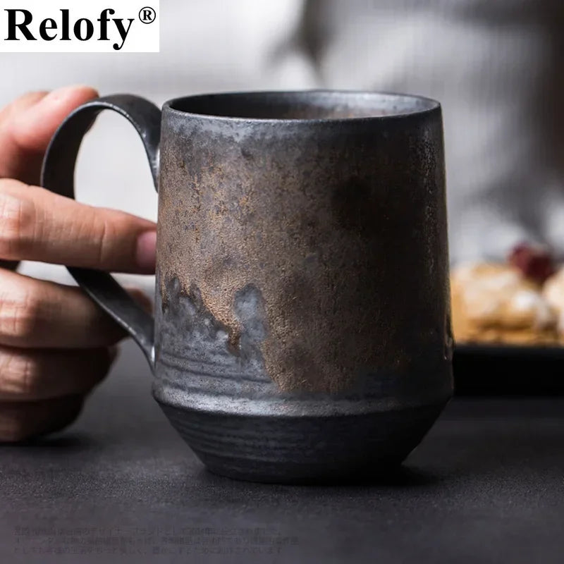 150/240/260/300/320/400ml Ceramic Coffee Cup Creative Gilding Lovers Coffee Mugs Simple Breakfast Mug Milk Tea Cup Drinkware