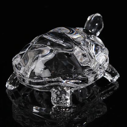Crystal Turtle Figurine Miniature Tortoise Statue Chinese Lucky Feng Shui Ornament for Home Office Desk Decoration Accessories