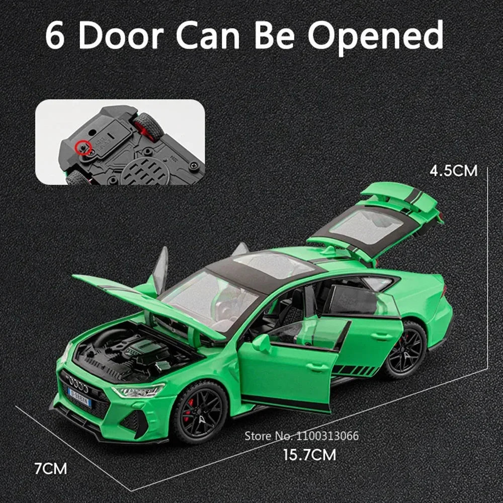 1:32 Scale RS7 Metal Toys Diecast Models Cars 6 Doors Opened Rubber Tires Vehicles Collection Toy for Children Festival Presents