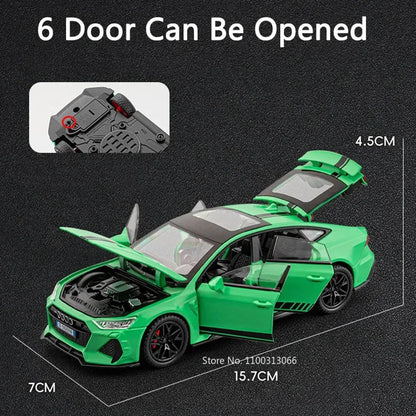 1:32 Scale RS7 Metal Toys Diecast Models Cars 6 Doors Opened Rubber Tires Vehicles Collection Toy for Children Festival Presents