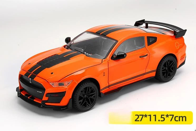 1/18 Mustang GT500 Toys Model Car Alloy Diecasts Vehicle Model with Light and Sound Super Sport Car for Boys Birthday Gifts