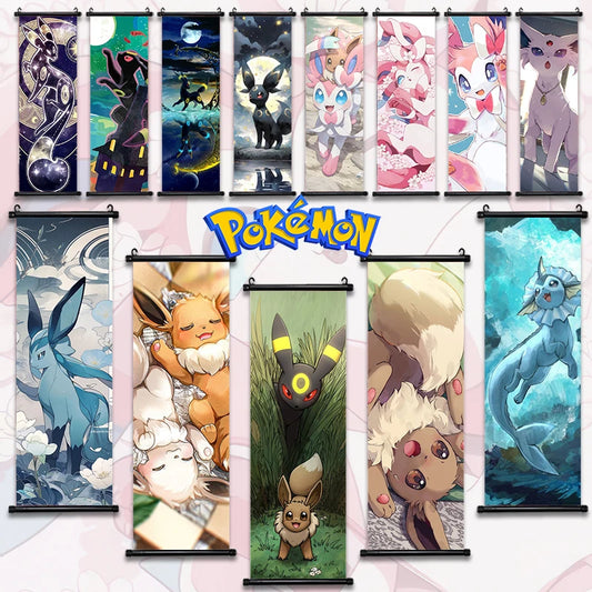 P-Pokemon Japanese Anime Pikachu Eevee Peripheral Poster Modern Room Decoration Charizard Canvas Painting Wall Home Decor Gift