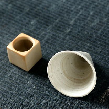 Creative coffee cup Japanese coarse pottery teacup cross-border explosion ceramic mug retro water cup conical cup