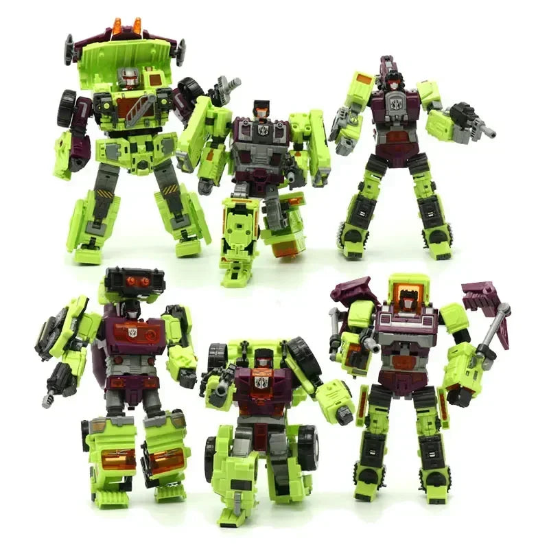 NBK 3349 Transformation Toy Devastator 6in1 Combiner Robot Action Movie Figures Model Bulldozer 42cm Oversize Deformation Car