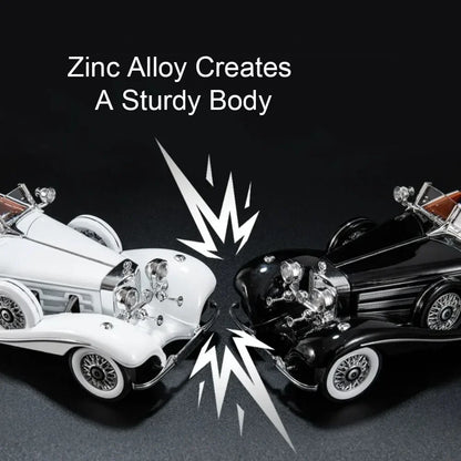 1:18 500K Toys Cars Alloy Diecast Models Wheel Steering Miniature Vintage Car Rubber Tires Light Sound Vehicles Boys Xmas Gifts