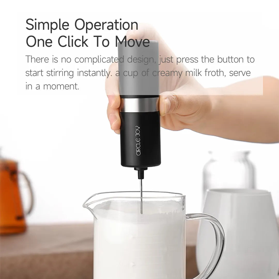 Circle joy Electric Milk Frother Mini Foamer Coffee Maker Egg Beater for Chocolate Cappuccino Stirrer Portable Blender