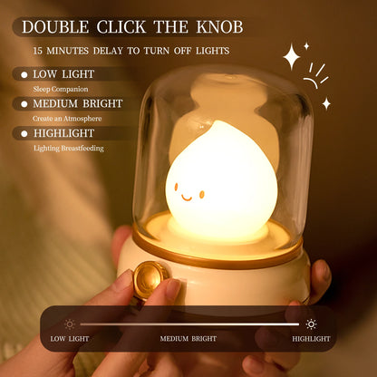 Mini Desktop LED Cute Night Lamp Creative USB Rechargeable Portable Cartoon Table Lamp For Coffee Bar Home Decor Hotel Bedroom