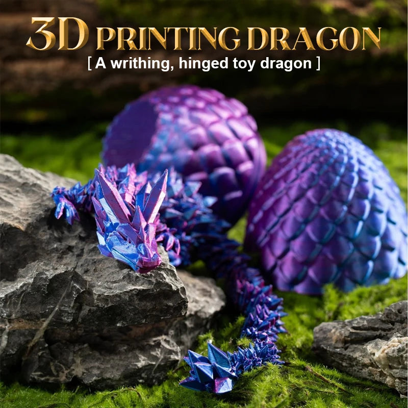 3d Printed Gem Dragon Crystal Dragon Rotatable Joints 3d Articulated Dragon Toy Pla Material Statue Decor Dragon's New Year Gift