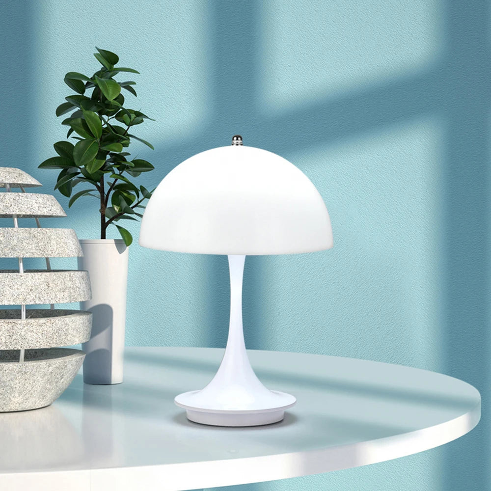 Lampe de table champignon PC abat-jour lumineux lampe de bureau rechargeable chambre chevet veilleuse décorative