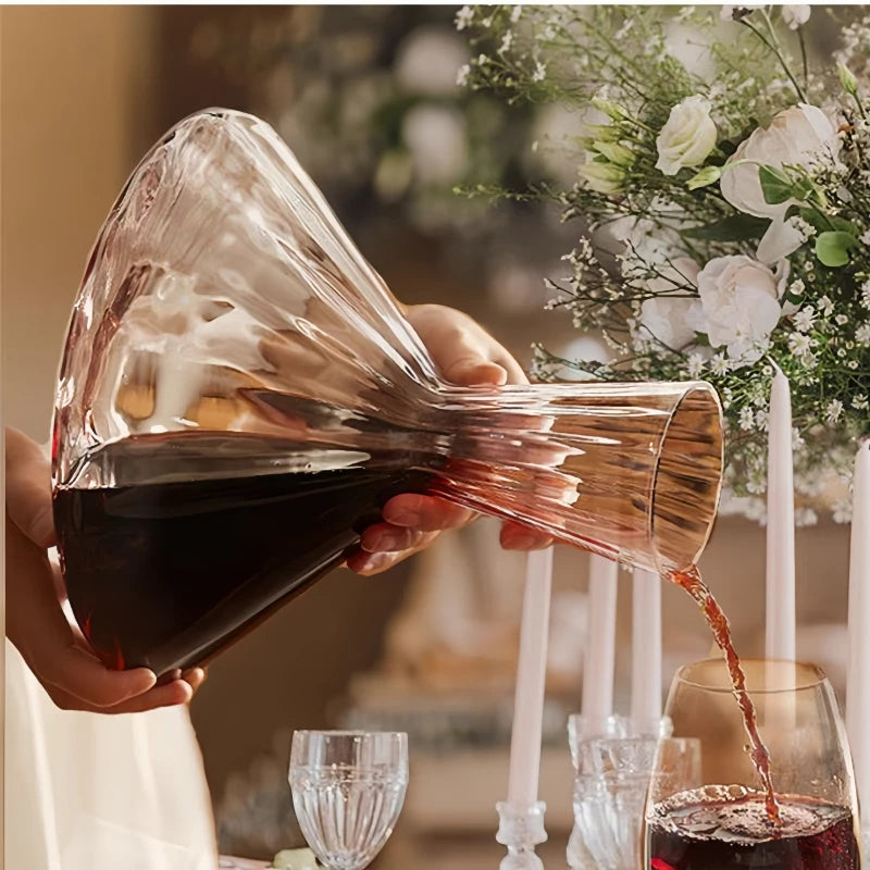 High Grade Crystal Glass Decanter Gift 360 Rotating Tumbler 1500ml Wine Separator Champagne Whisky Wine Bottle For Family Bar
