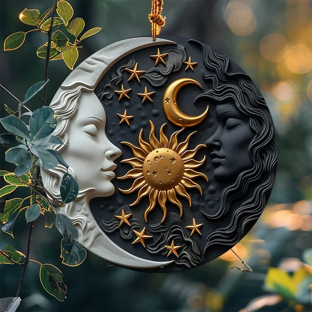 Sun And Moon 8X8" Aluminum Sign - Unique Kitchen & Summer Vacation Decor