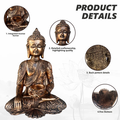 Home Decoration Sculptures And Figurines Resin Handicraft Buddha Candlestick Ornaments Buddha Statue Desk Topper Tablescape