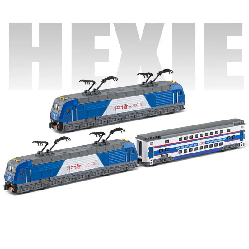 1:87 Scale DONGFENG HEXIE Train Models Cars Toy Alloy DIecast 4 Doors Opened Light Music Electric Trains Kids Educational Toys