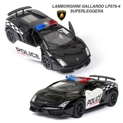 1:36 Ford Mustang Police Car Model Toy Alloy Diecasts Dodge Vehicles Model Simulation Car with Pull Back Collection Kids Gifts