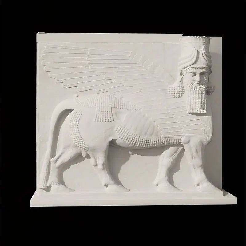 Human Head Wing Cow Nordic Gypsum Sculpture Home Decor Desktop Ornament Simple Commemorative Gift Art Figurine Decoration