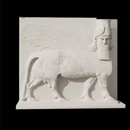 Human Head Wing Cow Nordic Gypsum Sculpture Home Decor Desktop Ornament Simple Commemorative Gift Art Figurine Decoration