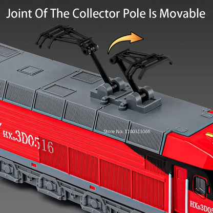 1:87 Scale DONGFENG HEXIE Train Models Cars Toy Alloy DIecast 4 Doors Opened Light Music Electric Trains Kids Educational Toys