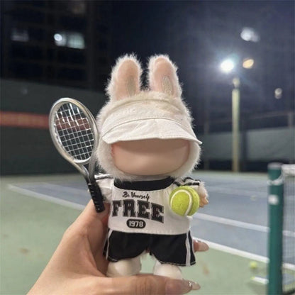 17cm Mini Doll'S Tennis Loose T-Shirt Clothes Outfit Accessories For Labubu Doll Lafufu Clothing Match Hoodies Diy Gift