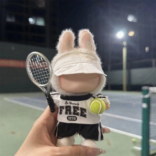 17cm Mini Doll'S Tennis Loose T-Shirt Clothes Outfit Accessories For Labubu Doll Lafufu Clothing Match Hoodies Diy Gift