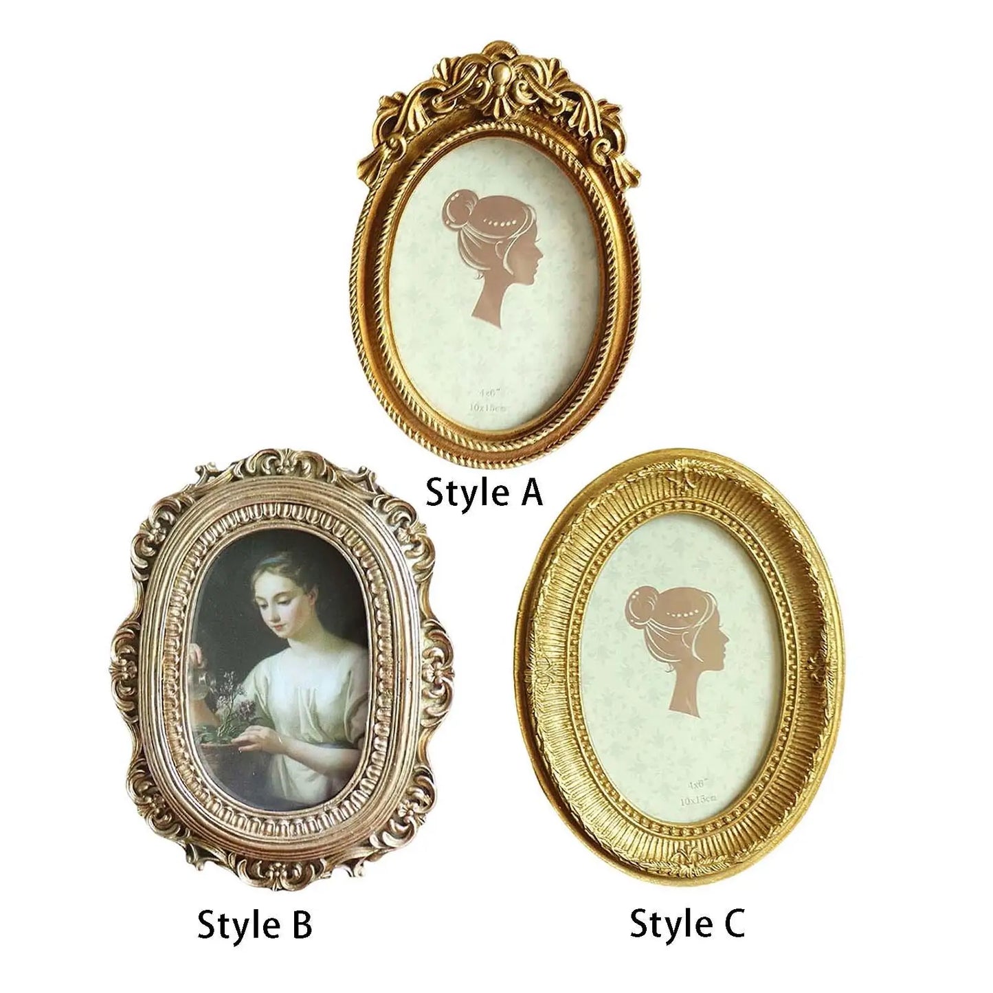 European Style Vintage Style Picture Frame Resin Photo Gallery Art Crafts Oval