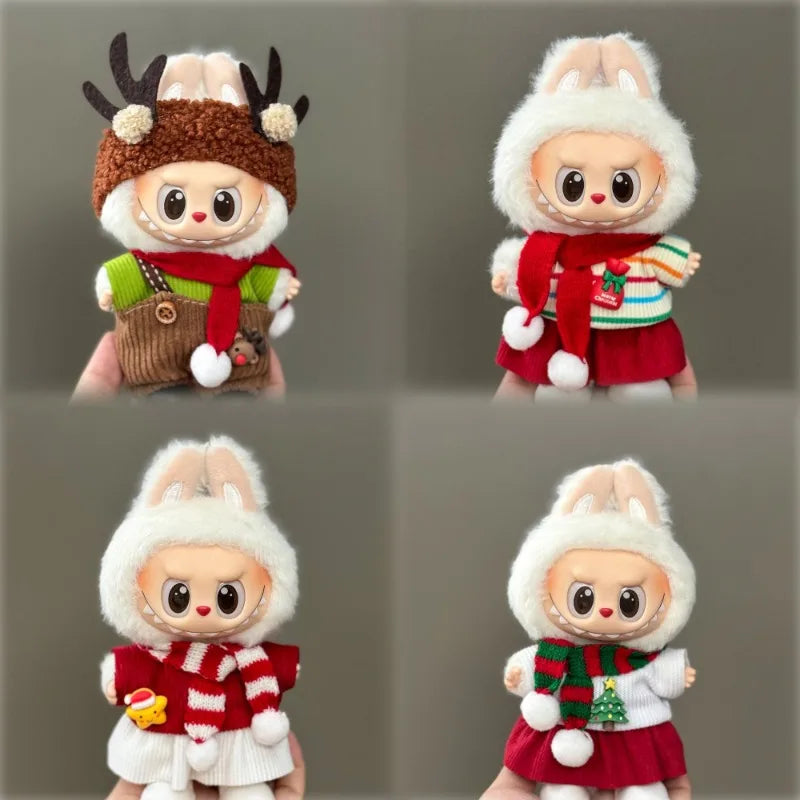 Christmas Gifts For LaFu Fu Clothes Christmas Deer Set Red Festive Outfit For 1 2 3 Outfit Holiday Gift