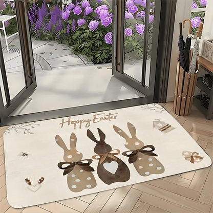 Easter Bunny Welcome Entrance Doormat Home Decoration Living Room Bedroom Kitchen Floormat Balcony Hallway Bathroom Non-slip Mat