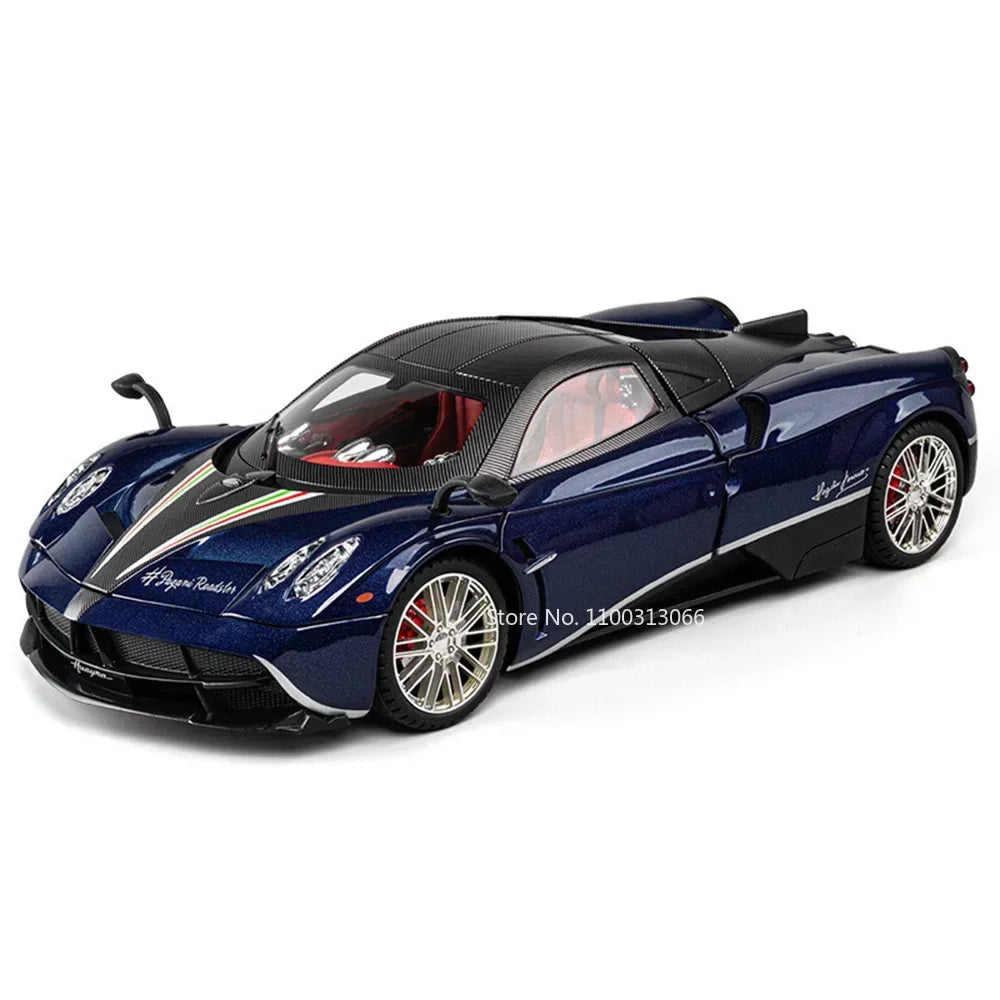1:18 720S Pagani Huayra Toys Models Sports Cars Wheel Pull Back Miniature Car with Light Sound Vehicle Kids Children's Day Gifts
