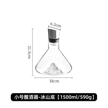 1500ML Iceberg Whisky Wine Decanter Handmade Lead-free Crystal Wine Pourer Carafe Thickened Wine Dispenser Pot Bar Accessories