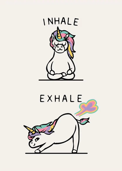 Inhale Exhale Poster Llama Sloth Husky Bulldog Dachshund Canvas Printing For Home Living Room Wall Decoration Frameless Painting