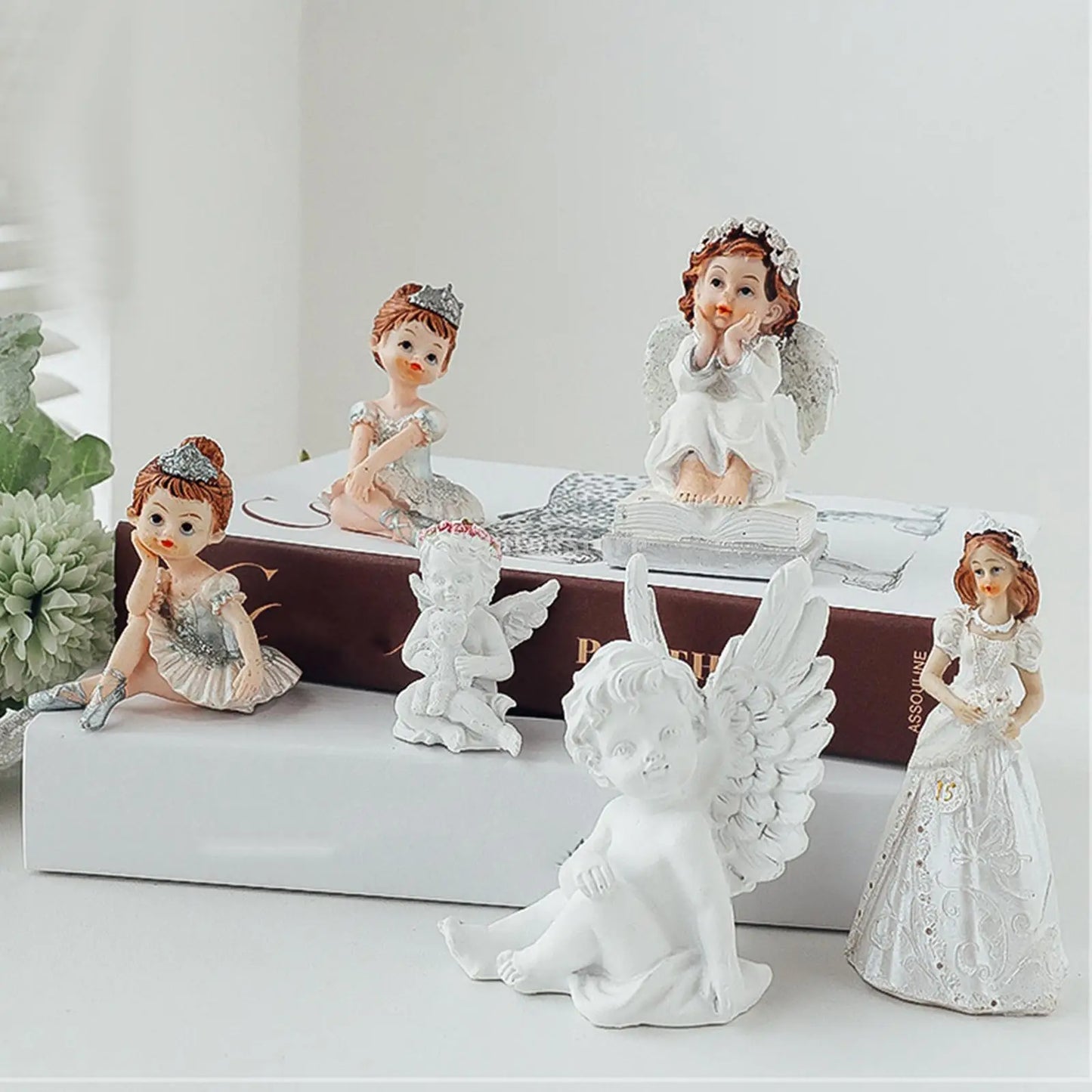 Nordic Retro Angel Statue Fairy Angel Figurine Photography Background Collectible Art Ornament Resin Statue