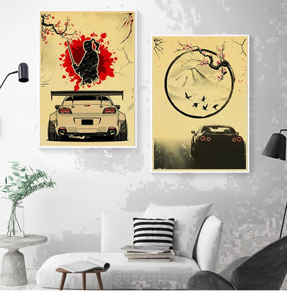 Vintage Music Art Poster Wall Decoration Headphone Musical Instrument Kraft Paper Printed Poster Living Room Home
