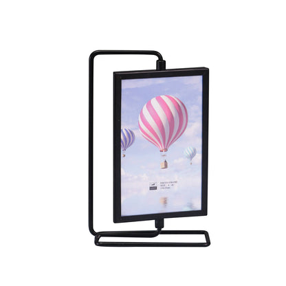 Picture Frame Cards Display Holder with Glass Front Ornament Rotating Photo Frame for Office Family Wedding Love Farmhouse Home