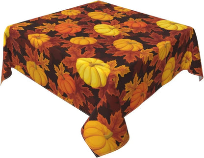 Autumn Pumpkin Waterproof Tablecloth Holiday Wedding Party Decor Fall Thanksgiving Maple Leaf Table Cover for Dining Table Decor