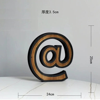 Industrial Style Uppercase English Letter Combination Distressed Solid Wood Bar Ornaments Cafe Shop Logo Decor Desktop Crafts