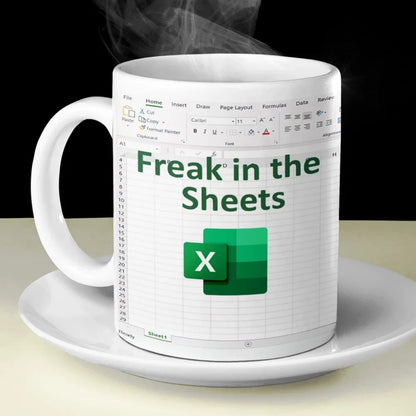 Kaffeetasse mit Excel-Muster, Keramiktasse, Büro-Wasserbecher, lustiges Geschenk für Freunde, Valentinstagsgeschenk, mikrowellengeeignet, tragbar