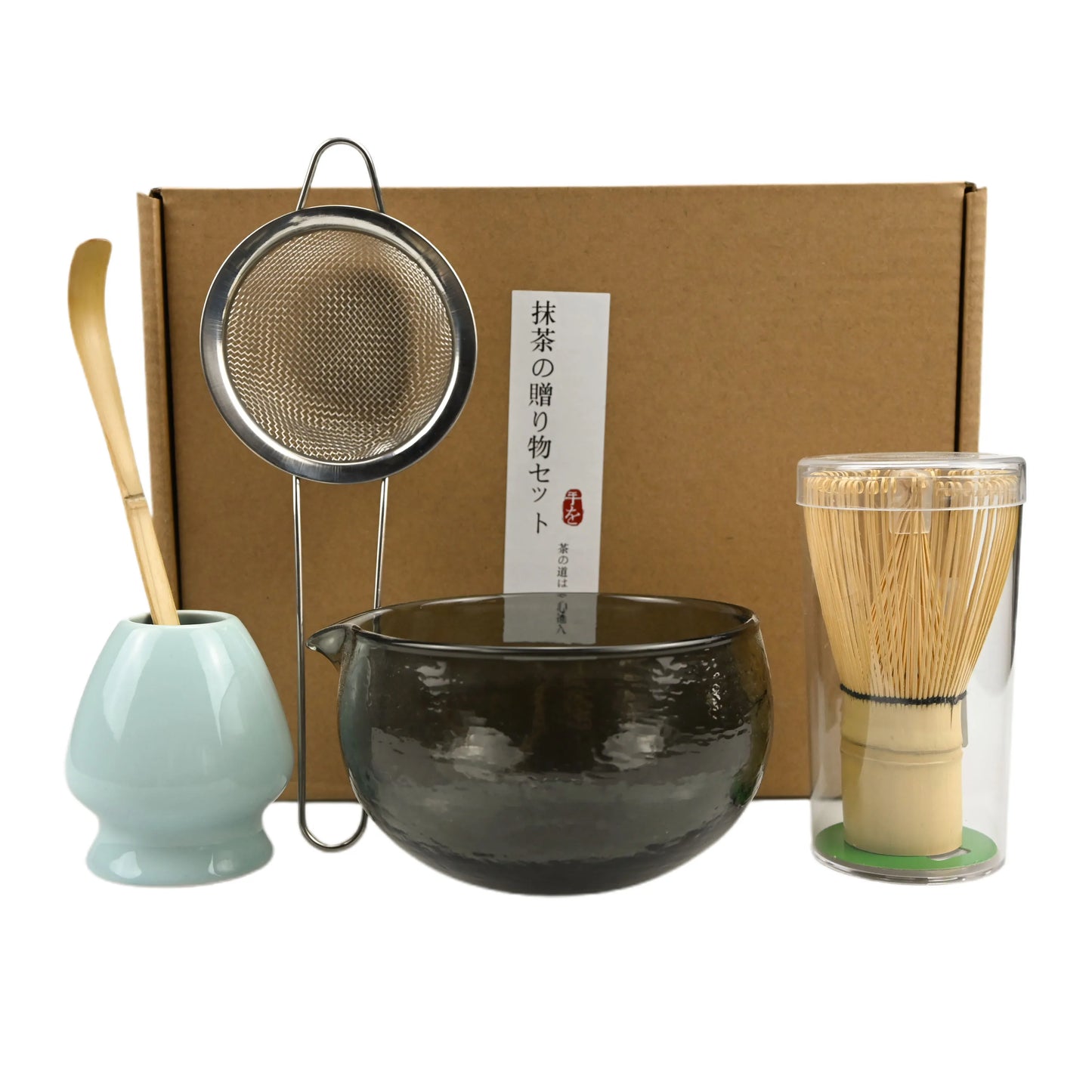 5PCS/Set Japanese-style Matcha Bowl , Spoon, Tea Whisk, Sieve Mesh, Perfect Gift For Ceremony, Traditional Decoration