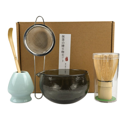 5PCS/Set Japanese-style Matcha Bowl , Spoon, Tea Whisk, Sieve Mesh, Perfect Gift For Ceremony, Traditional Decoration