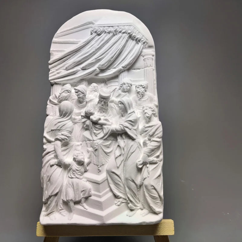 Nordic Art Plaster Figurine Retro Relief Sculpture Decoration Ornaments Interior Art Living Room Figurines Desktop Decor Statue