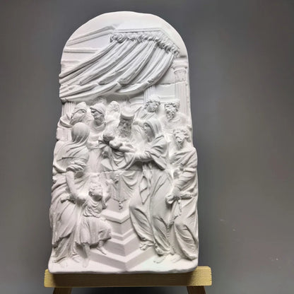 Nordic Art Plaster Figurine Retro Relief Sculpture Decoration Ornaments Interior Art Living Room Figurines Desktop Decor Statue