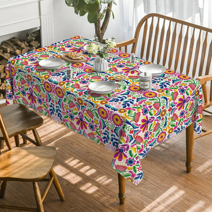 Mexico Dia De Muertos Tablecloth Fiesta Party Decor Mexican Day of The Dead Table Cloth Dining Table Decor Halloween Decorations