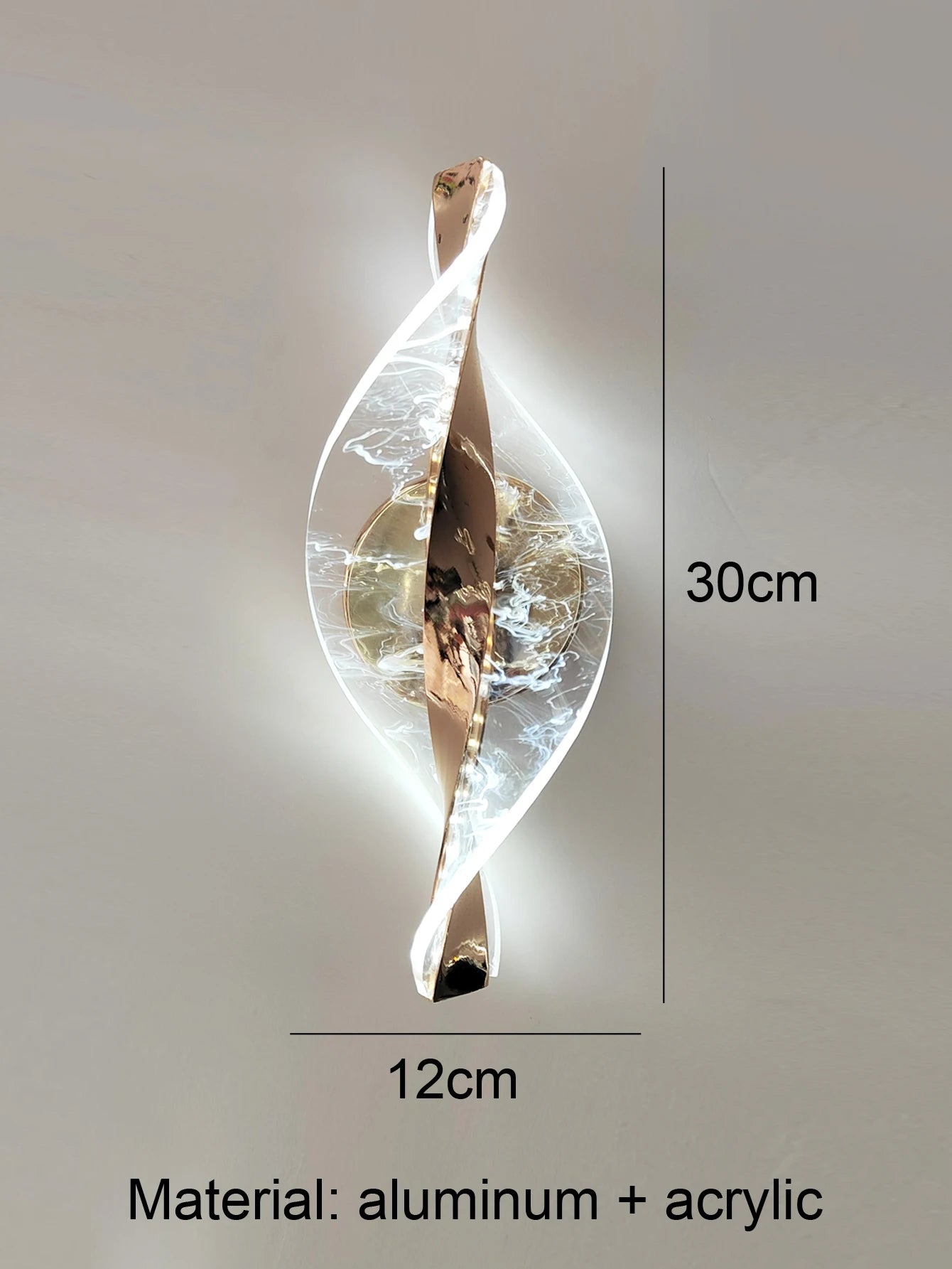 1pc/2pc modern gold/black LED acrylic wall sconce for lustre living room back wall, bedroom bedside home decor lighting.