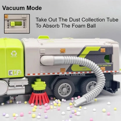 1:50 Sweeper Alloy Cars Toys Diecast Model Doors Opened Garbage Sanitation Truck Light Music Miniature Vehicle Child Adult Gifts