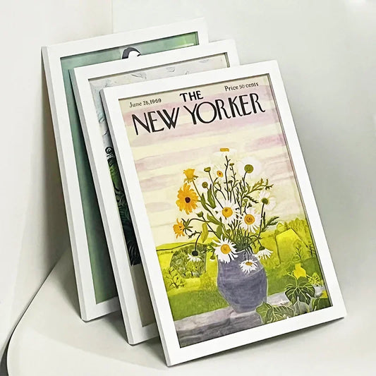 Set of 3 A4 Wooden Picture Frames Black White and Apricot Natural Solid Mount Poster Frames for Wall Mounting Included Hardware