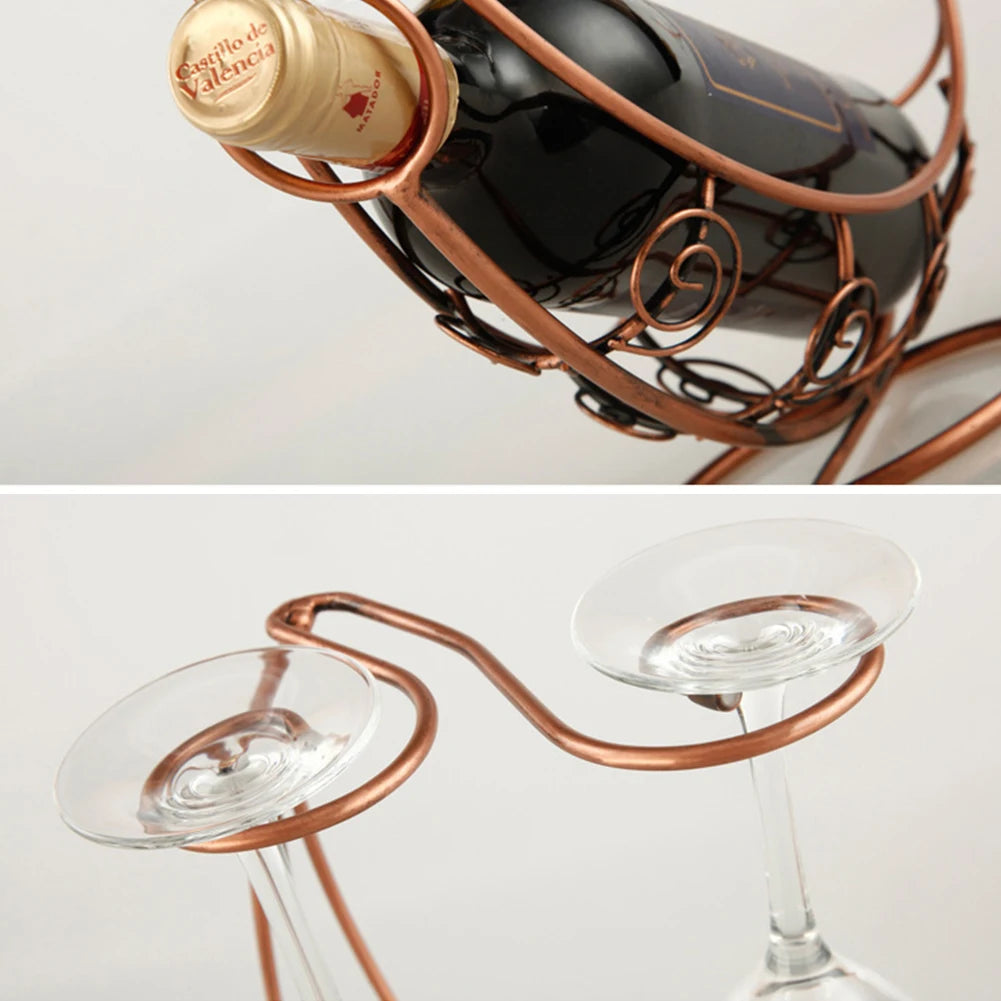Porte-bouteille de vin rouge Vintage, support métallique, présentoir de verre à vin, support de rangement, organisateur suspendu, Type Bar, décoration de la maison