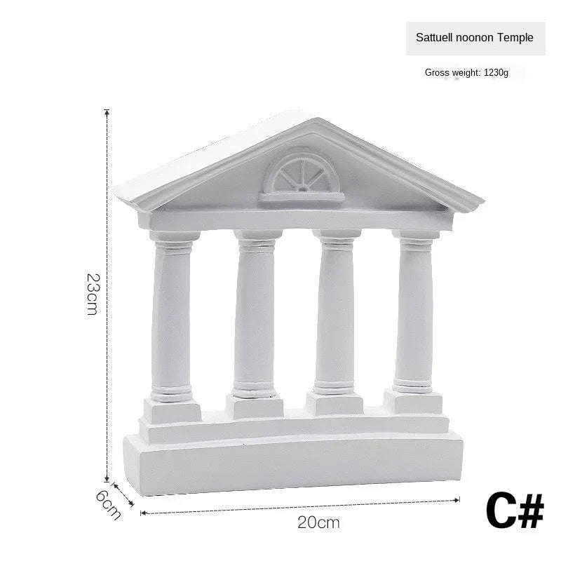 1Pc Architecture Model Roman Column Greek Temple Building Home Decoration European Decorative Plaster Pillar Resin Sculpture